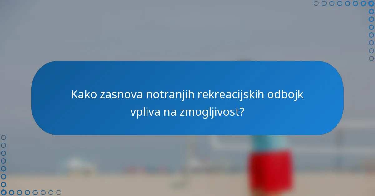 Kako zasnova notranjih rekreacijskih odbojk vpliva na zmogljivost?