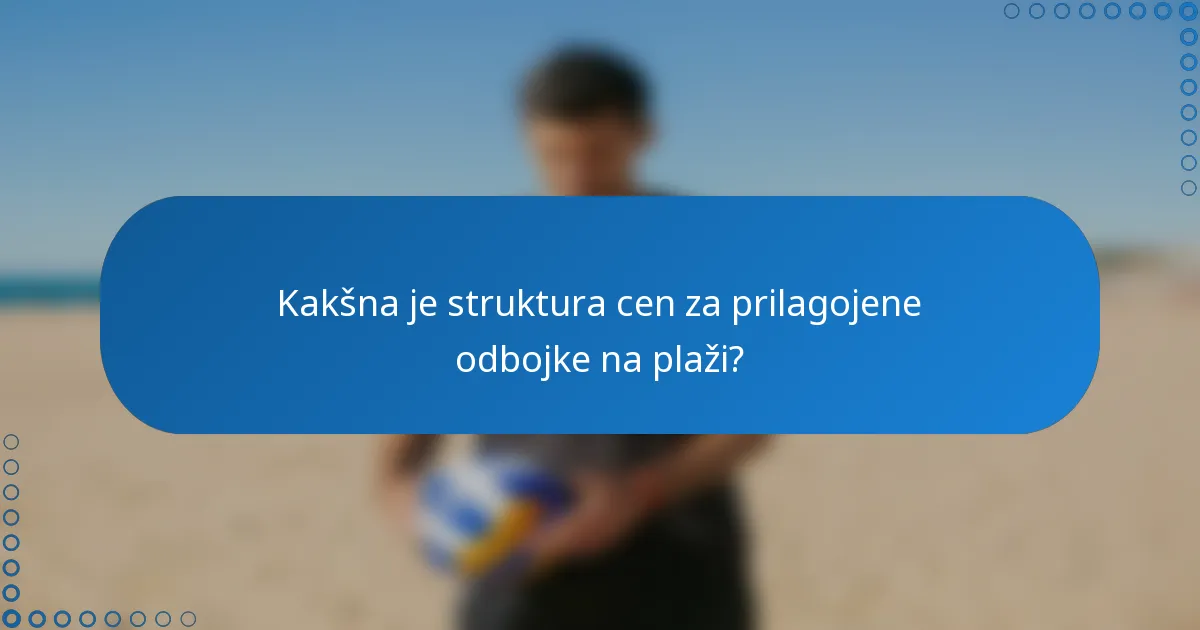 Kakšna je struktura cen za prilagojene odbojke na plaži?