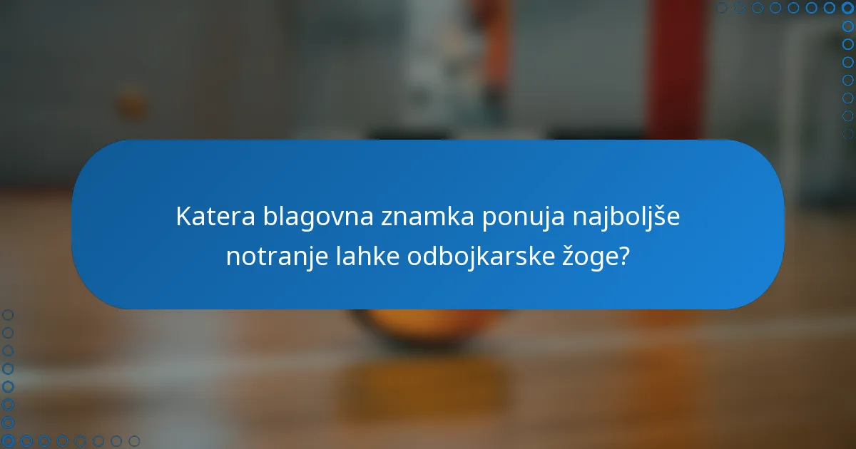 Katera blagovna znamka ponuja najboljše notranje lahke odbojkarske žoge?