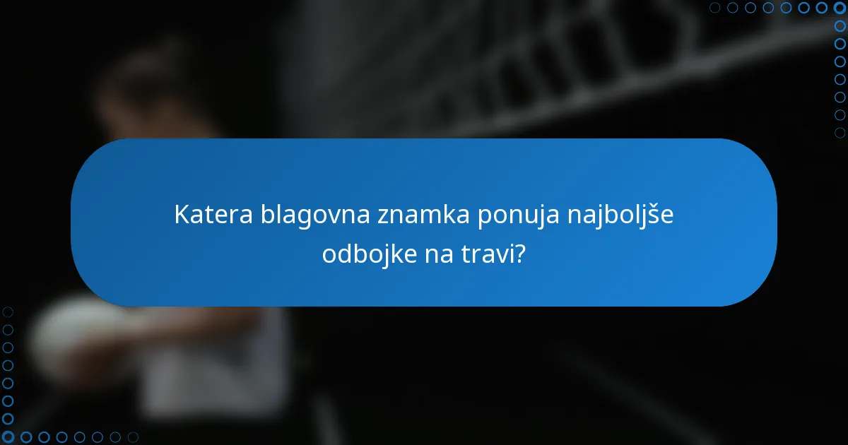 Katera blagovna znamka ponuja najboljše odbojke na travi?