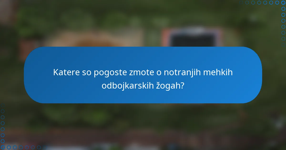 Katere so pogoste zmote o notranjih mehkih odbojkarskih žogah?