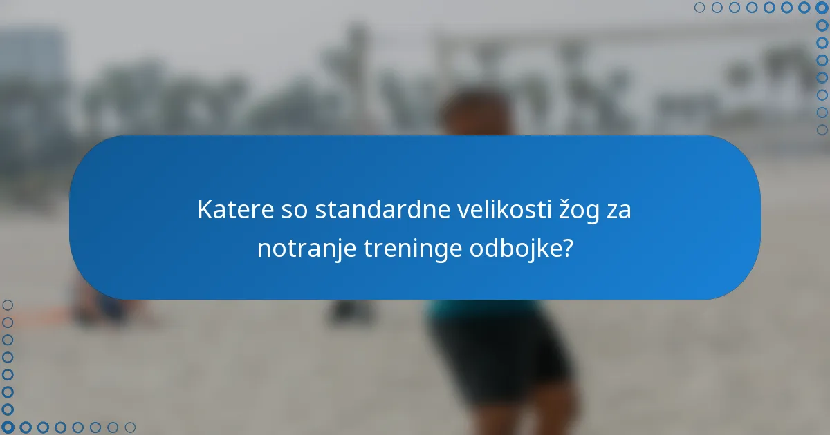 Katere so standardne velikosti žog za notranje treninge odbojke?