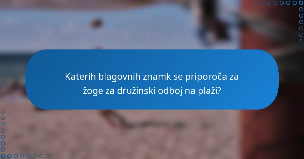 Katerih blagovnih znamk se priporoča za žoge za družinski odboj na plaži?